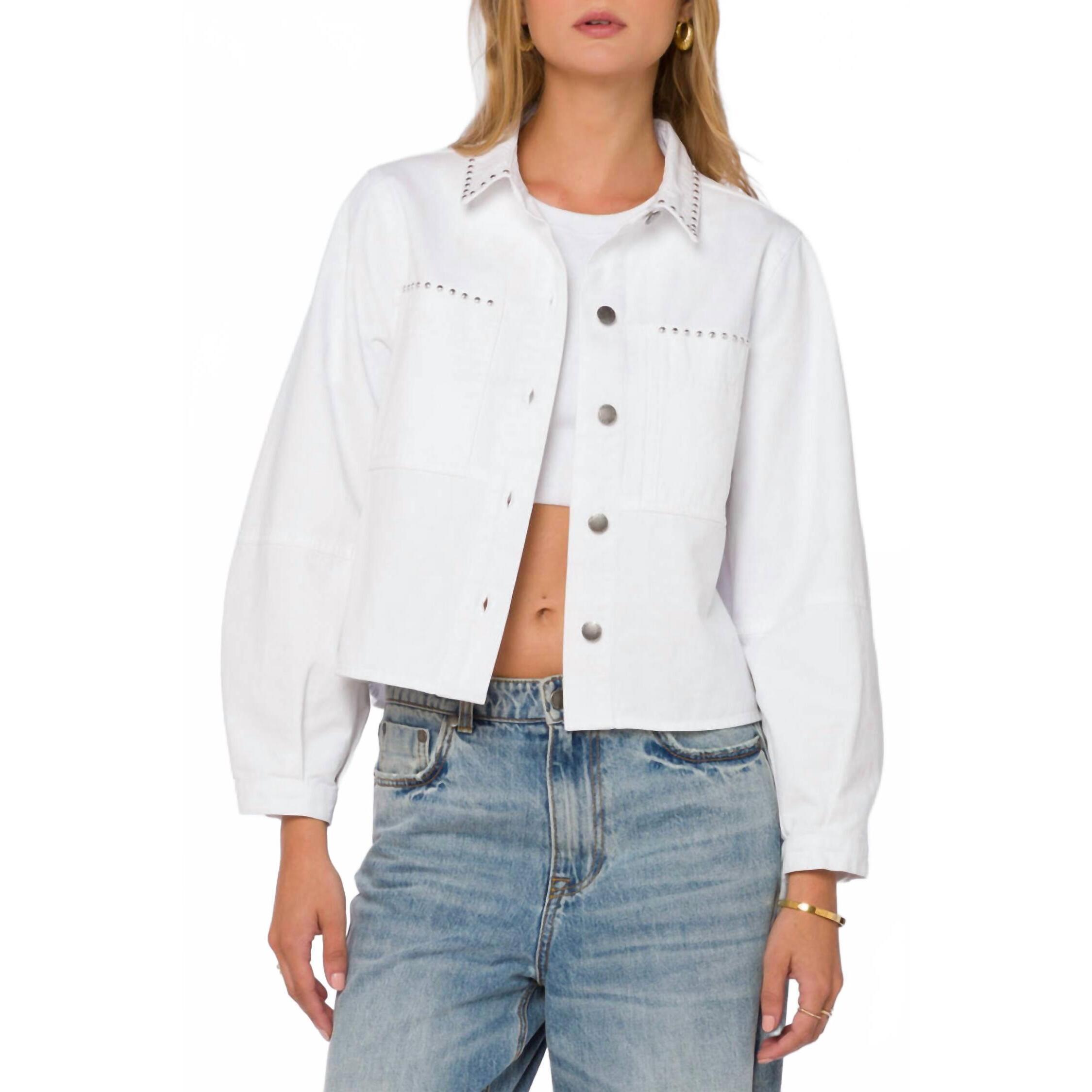 New Velvet Heart Cathy Balloon Sleeve Jacket In White